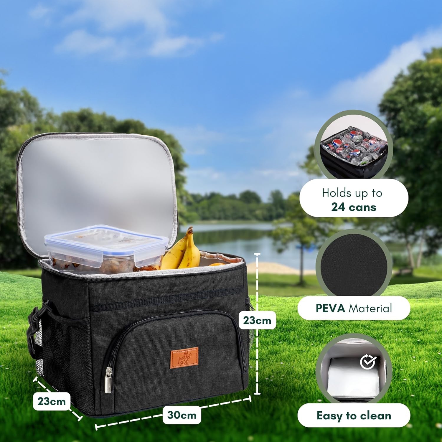 Insulated Picnic Bag - black