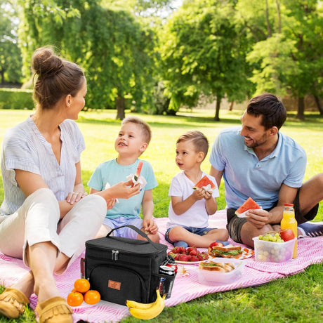 15L Insulated Picnic Bag - Black - Pelle and Sol