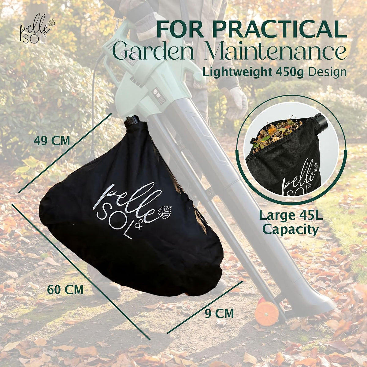 Pelle & Sol 45L leaf blower collection bag — product detail 2