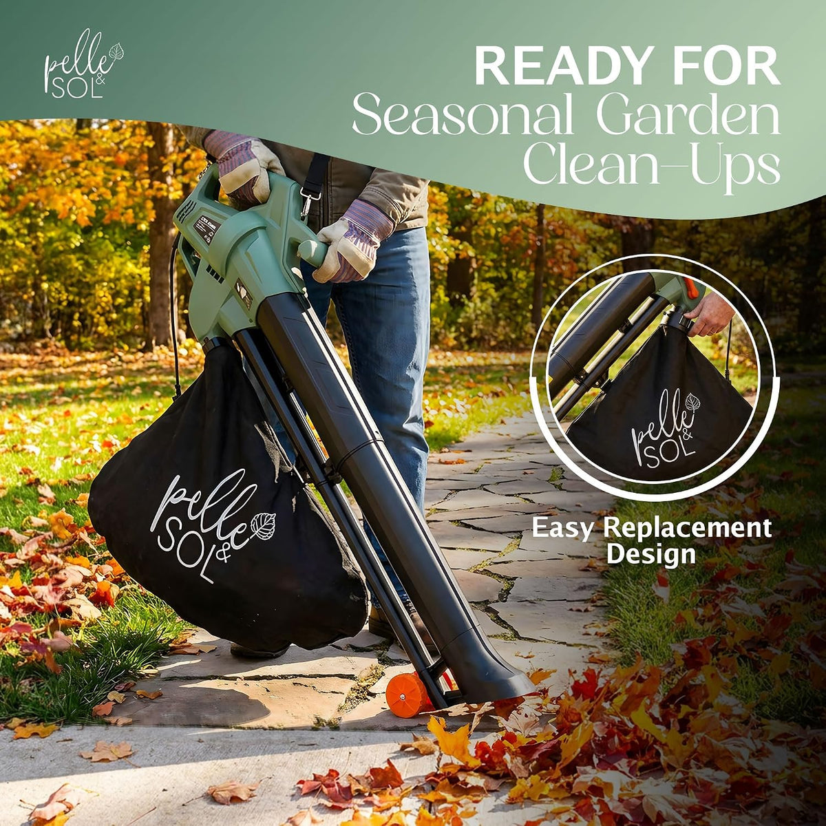 Pelle & Sol 45L leaf blower collection bag — product detail 3