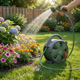 10m Garden Hose Reel with 7-Mode Spray Gun