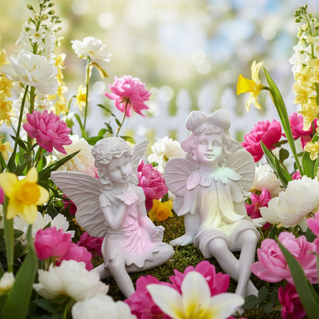 Angel Garden Statues (2-Pack)-Garden & Outdoor-Pelle & Sol-DREIBACH