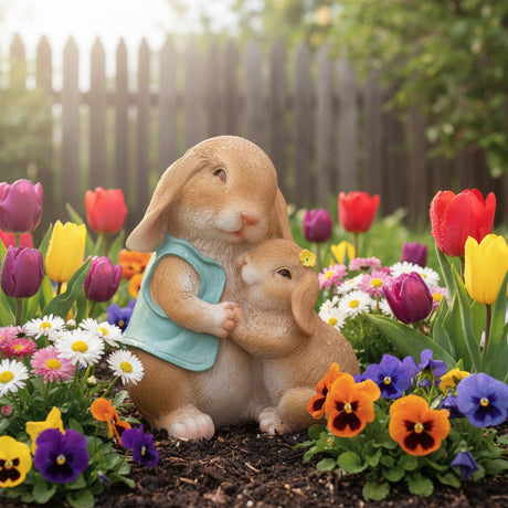 Mother & Child Rabbit Garden Ornament - Pelle & Sol