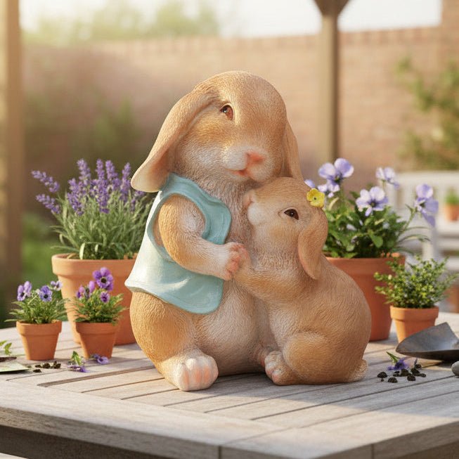 Mother & Child Rabbit Garden Ornament - Pelle & Sol