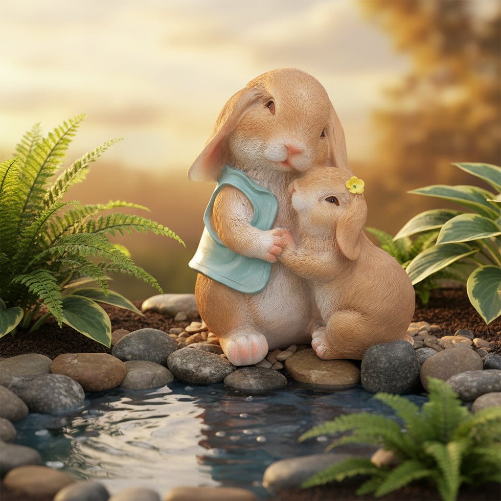 Mother & Child Rabbit Garden Ornament - Pelle & Sol