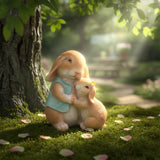 Mother & Child Rabbit Garden Ornament-Garden & Outdoor-Pelle & Sol-DREIBACH
