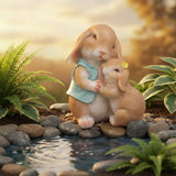Mother & Child Rabbit Garden Ornament-Garden & Outdoor-Pelle & Sol-DREIBACH