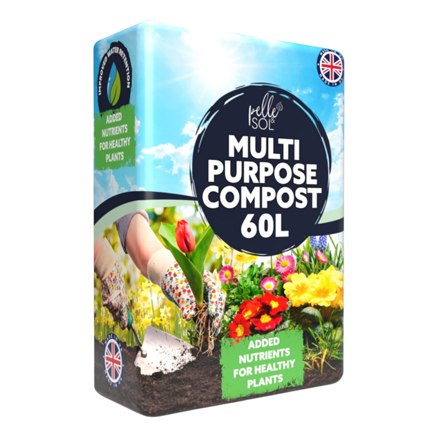 A photo of the 10l Multi Purpose Compost from Pelle and Sol, showing its details and quality.