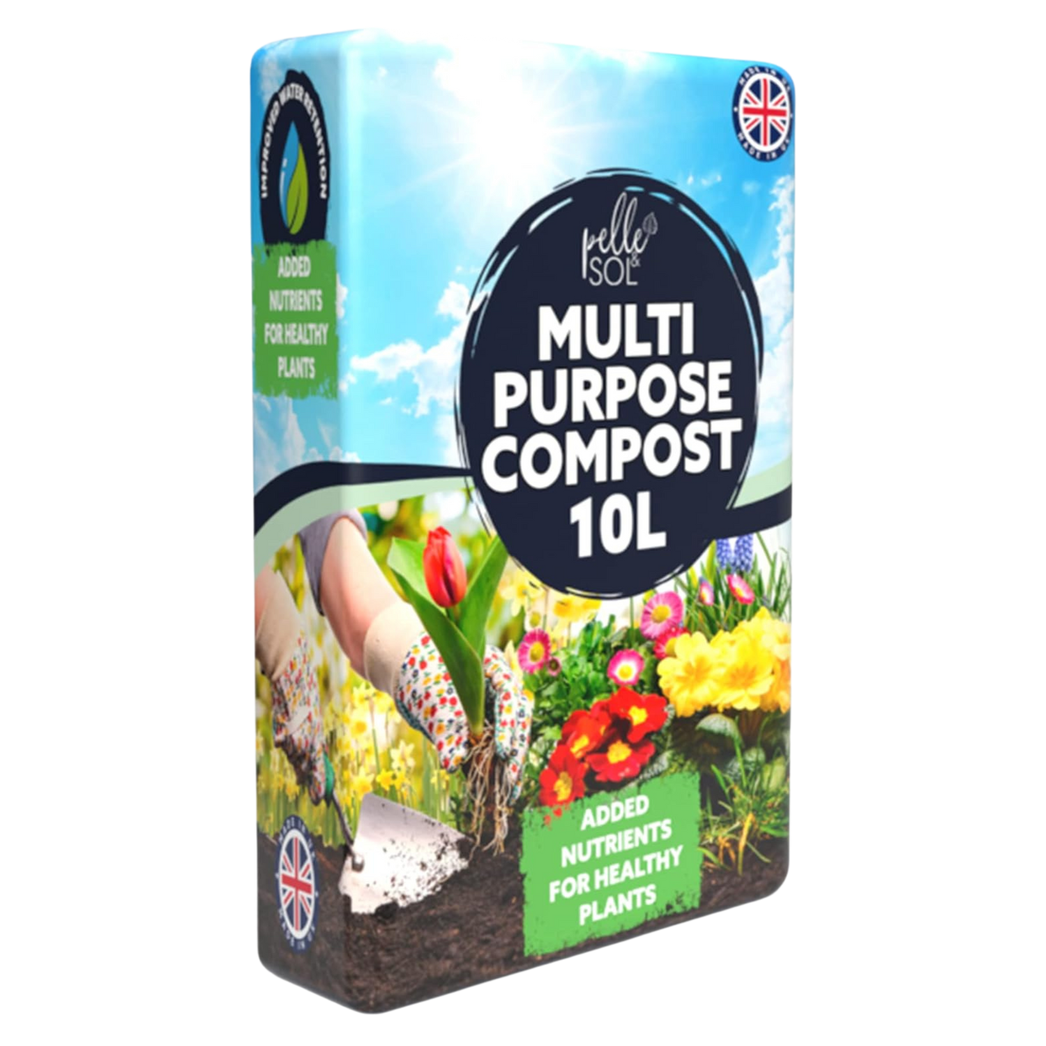 A photo of the Multi Purpose Compost - 10L from Pelle and Sol, showing its details and quality.