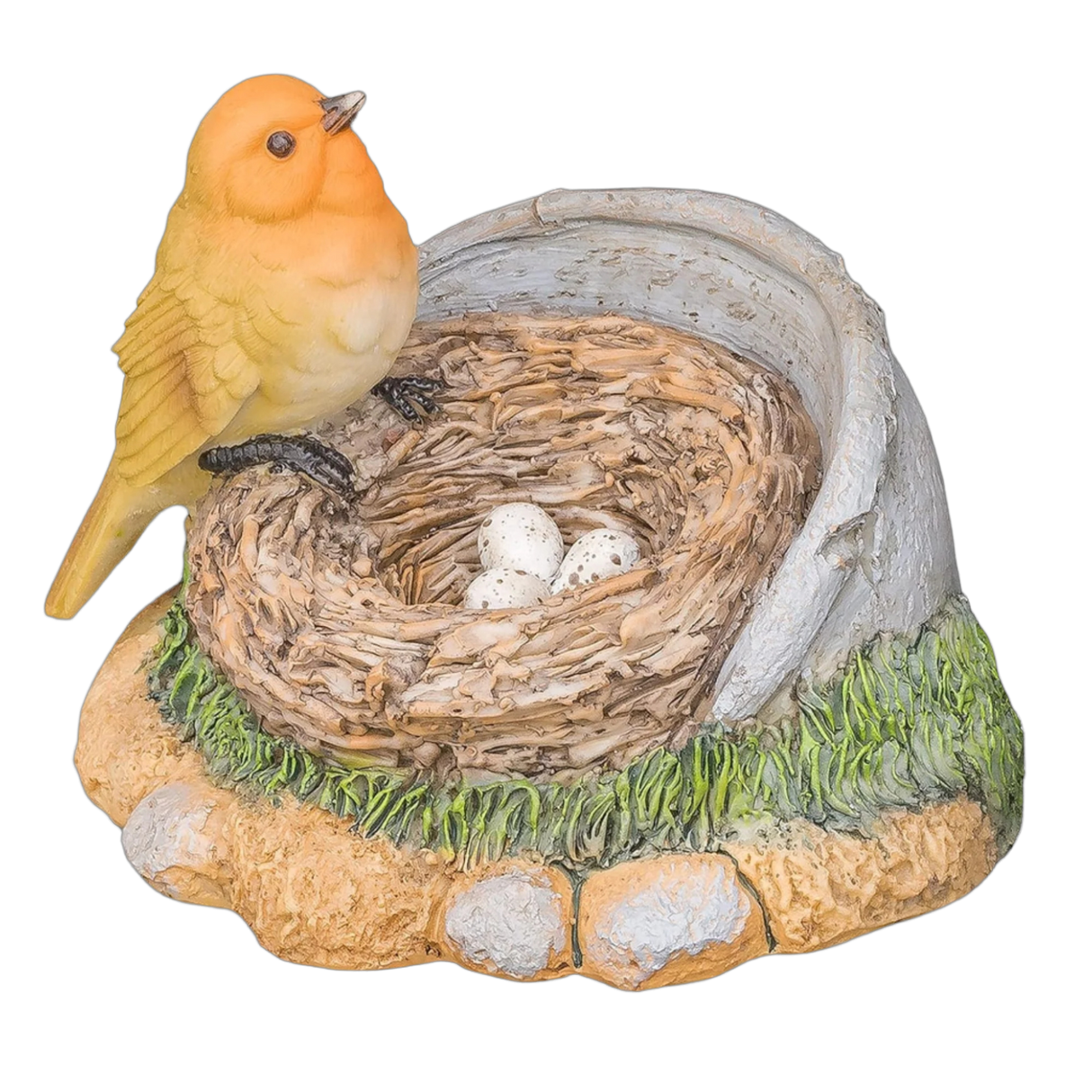 Birds with eggs on nest