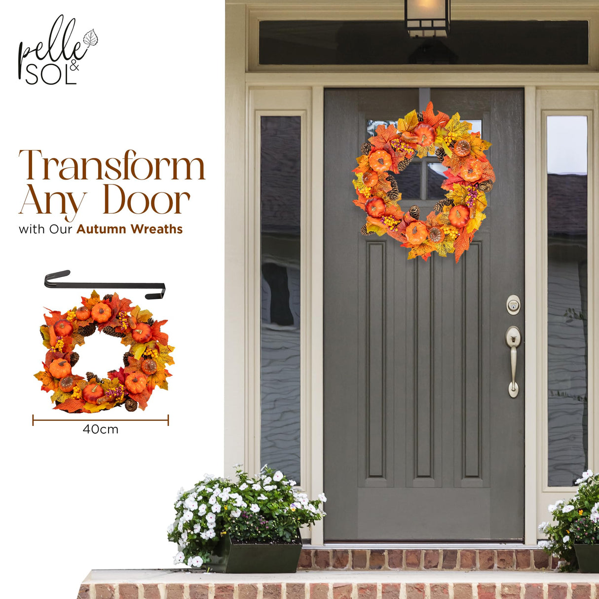 Pumpkin and Berry Wreath - Pelle & Sol