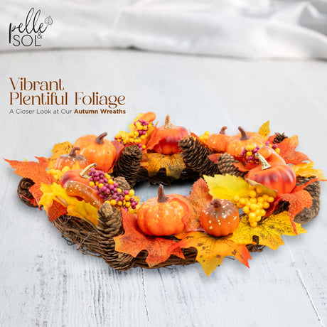 Pumpkin and Berry Wreath - Pelle & Sol