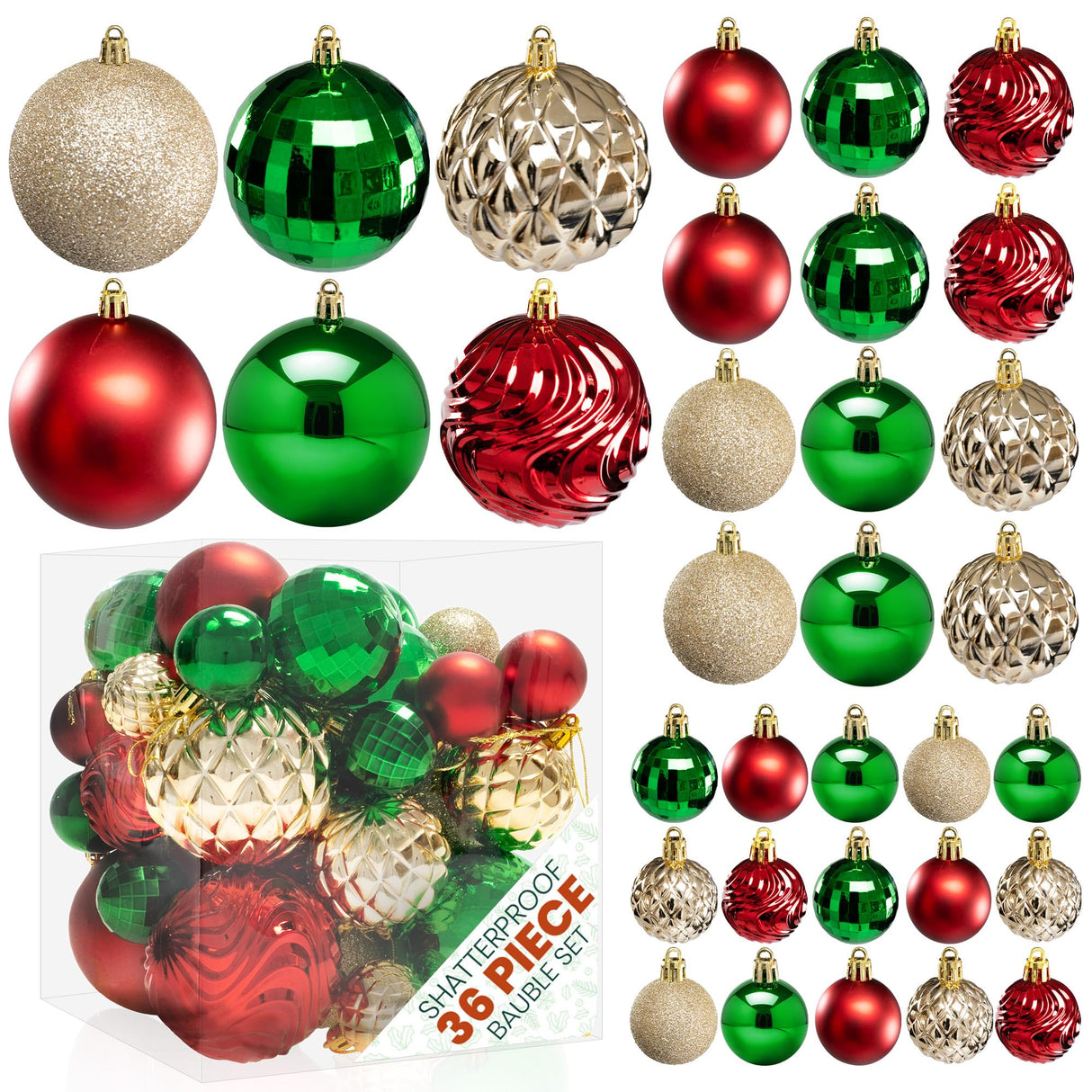Shatterproof Christmas Bauble Set - Pelle & Sol
